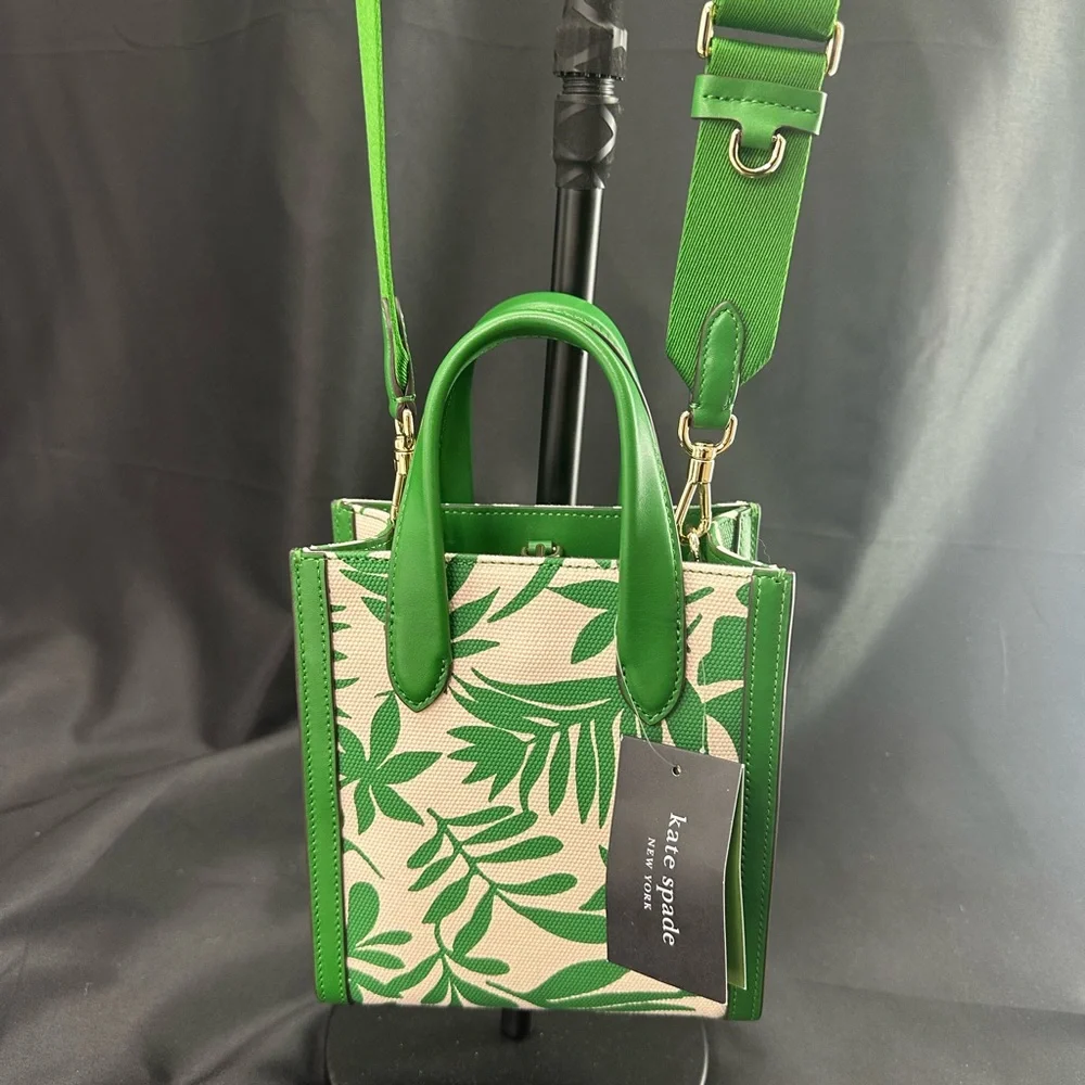 kate spade Green and Cream Mini Crossbody Tote - Picture 3 of 10